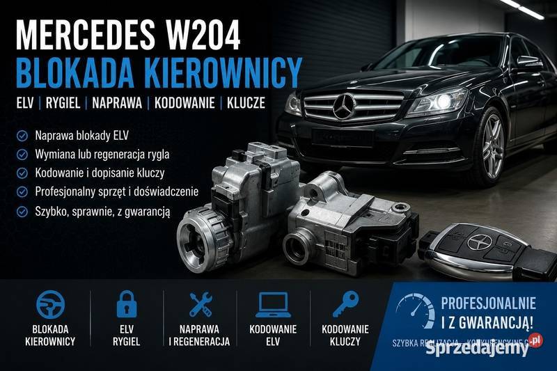 Mercedes W 204 ELV blokada kierownicy rygiel warmińsko-mazurskie Olsztyn