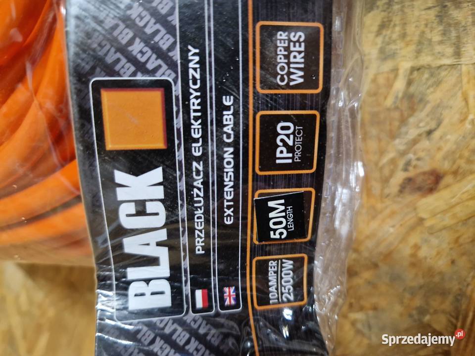 PRZEDŁUŻACZ ELEKTRYCZNY BLACK 50M 3X15MM IP20 Głogowa