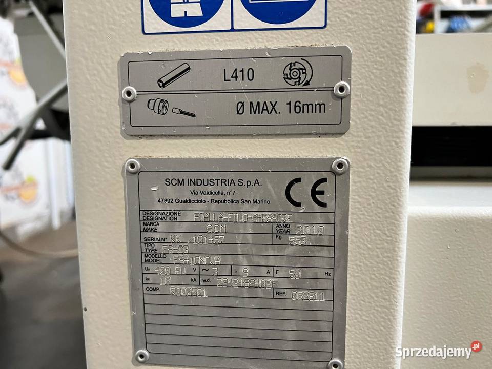 Wyrówniarko grubościówka SCM FS410 NOVA małopolskie Juszczyn