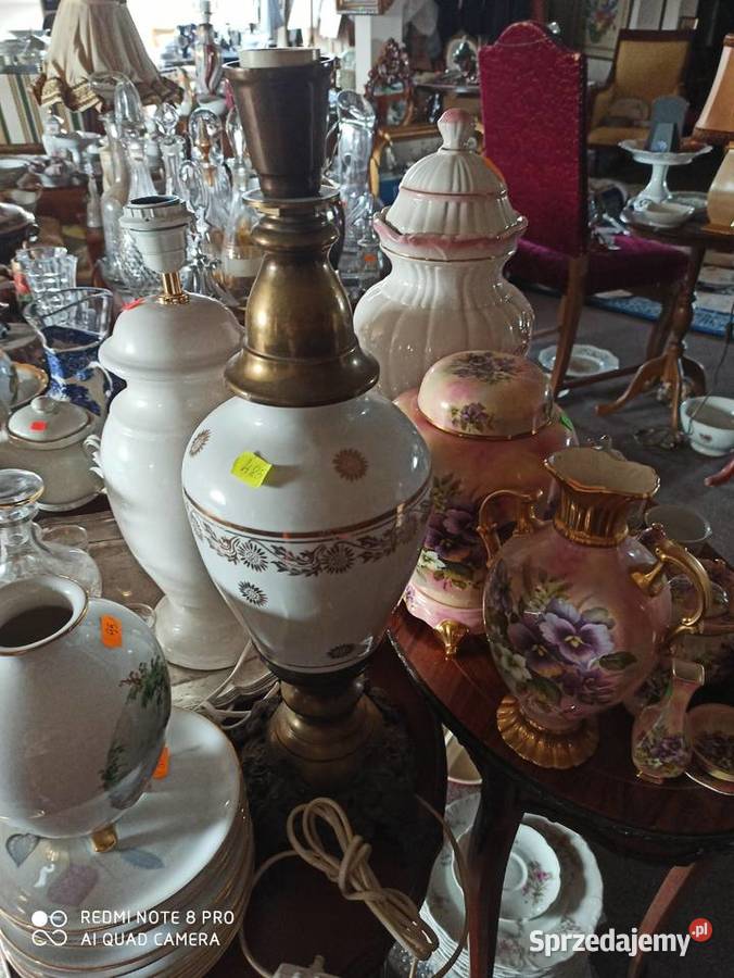 lampa z mosiądzu i porcelany Porcelana i szkło Gdańsk