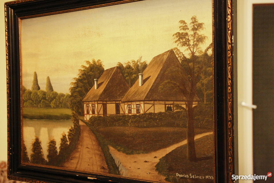 Charles Selmer z 1933 r Stary obraz malowany na Wałcz sprzedam