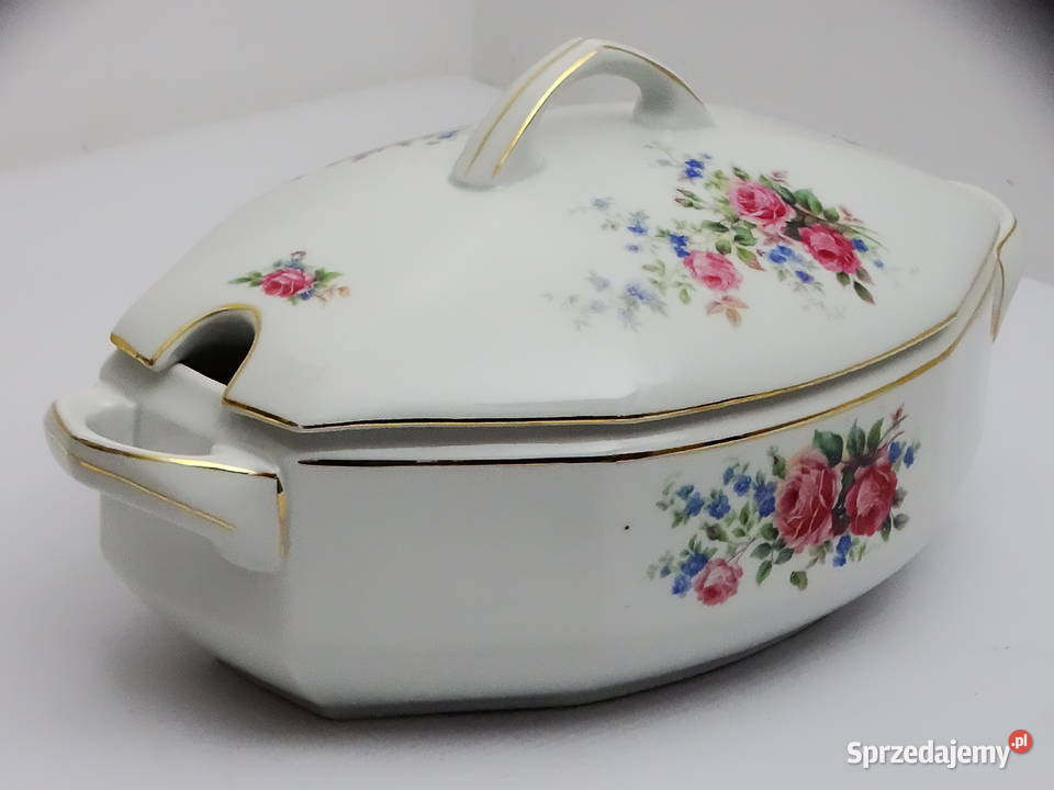 Porcelanowa waza z pokrywką 2 L styl retro z Biłgoraj sprzedam