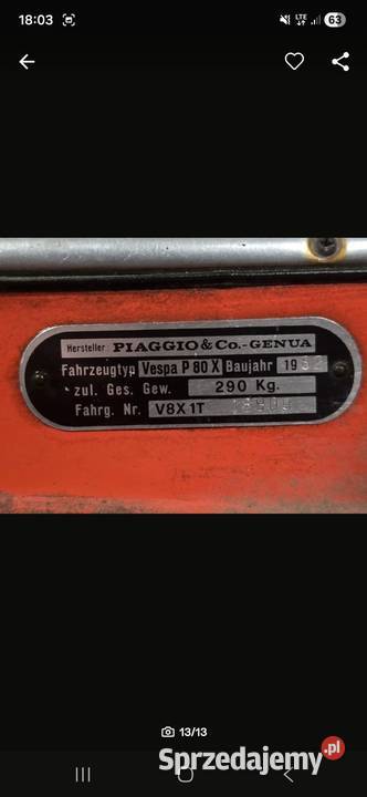 Vespa PX80 1981r Piaggio lubuskie Żary
