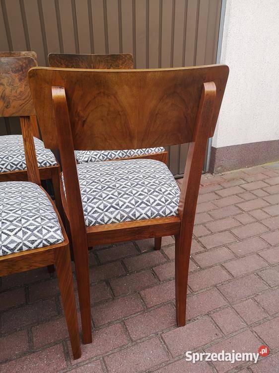 Krzesła ARTDECO Orzech Stare Antyk Komplet 6 Meble wielkopolskie Swarzędz