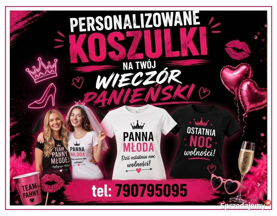 Personalizowane koszulki na wieczór panieński mazowieckie Warszawa obsługa imprez