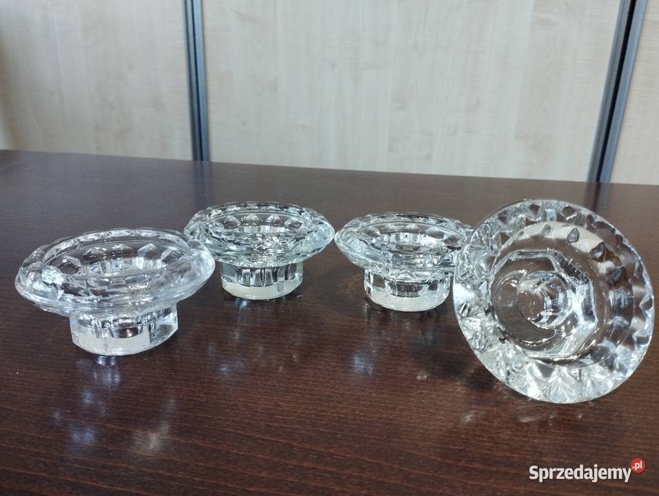 Niskie kryształowe świeczniki świecznik kryształ Szamotuły