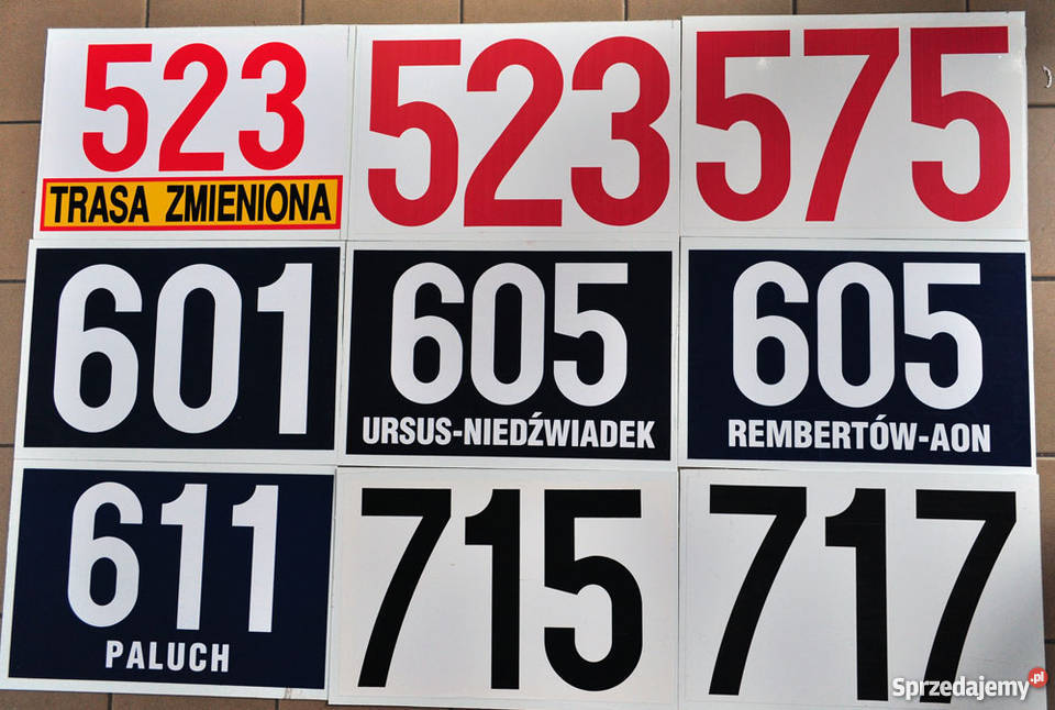 Tablice autobusowe czołowe zbiory na sprzedaż Warszawa sprzedam