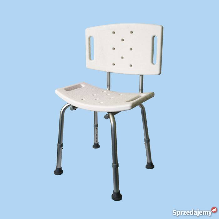 Krzesło prysznicowe z oparciem aluminiowe białe Kielce