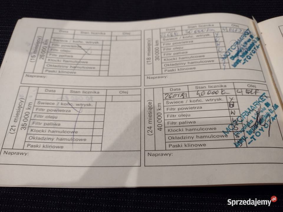 Toyota Corolla 1991 Książka Gwarancyjna łódzkie Łódź sprzedam