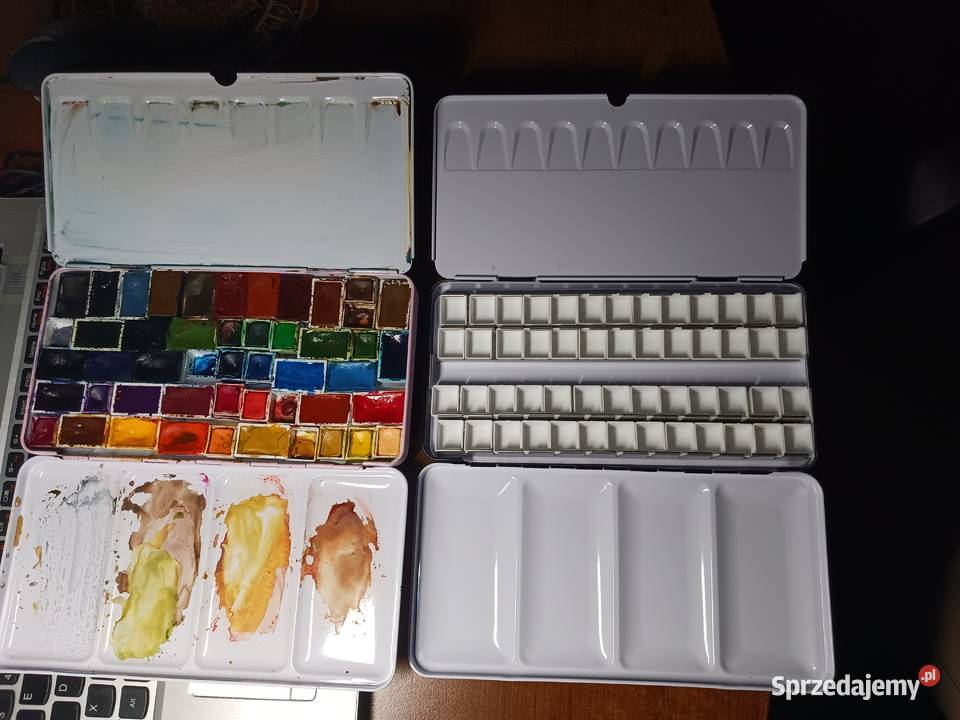 Pudełko na akwarele Duże 52 półkostki Nowe Warszawa