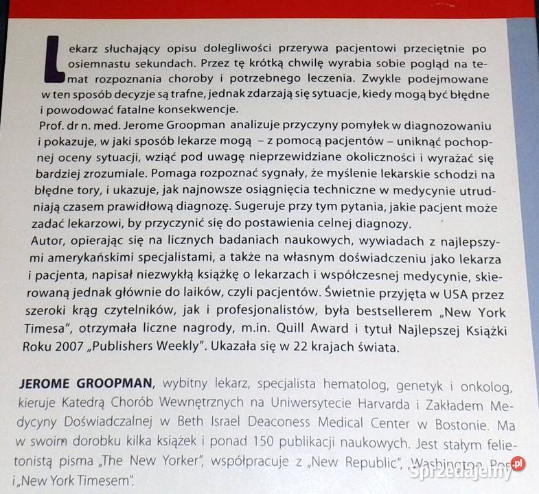 myśli lekarz Jerome Groopman