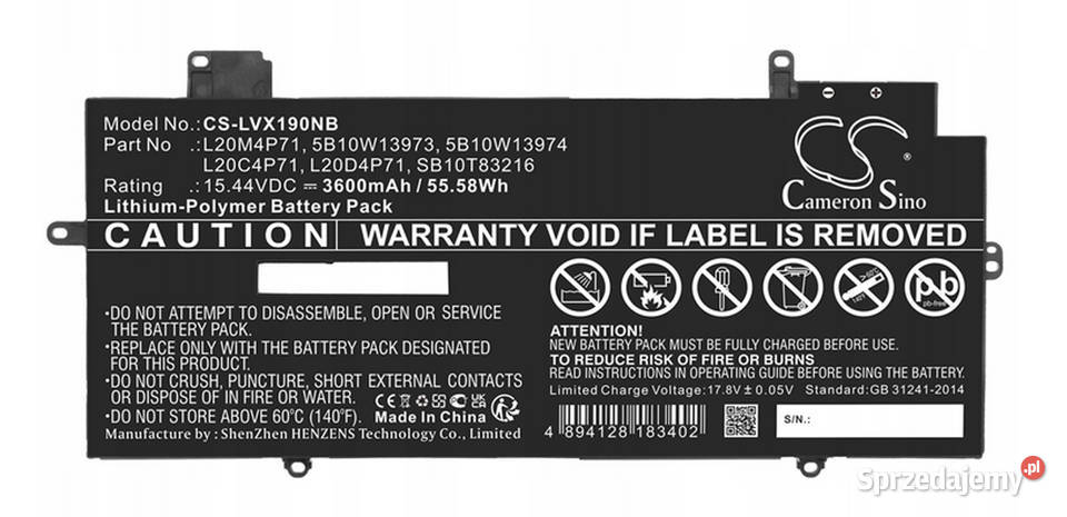 Bateria 3600mAh kompatybilna z Lenovo ThinkPad