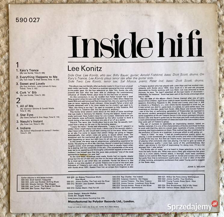 Lee Konitz Inside HiFi zachodniopomorskie Szczecin