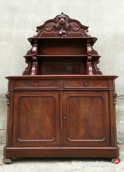 Mahoniowa komoda z nadstawką pomocnik antyk Wałbrzych