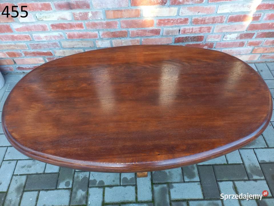 Stolik kawowy dębowy owalny holenderski Ława 455 50cm
