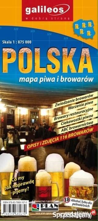 MAPA TURYSTYCZNA PIWO I BROWARY W POLSCE lubuskie Gorzów Wielkopolski sprzedam