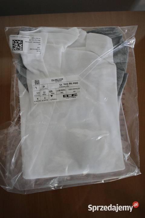 szara biała koszulka top bluzka HM xs 34 H&M kujawsko-pomorskie Inowrocław