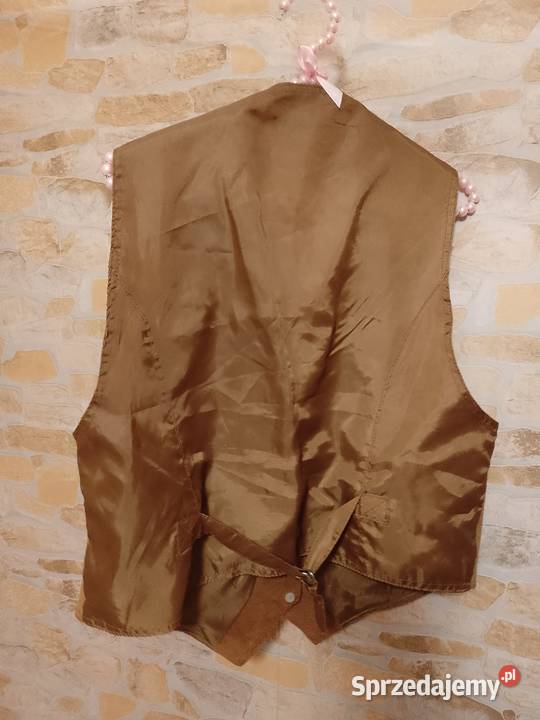 42XL Real Leather Brązowa skórzana kamizelka z Kraków