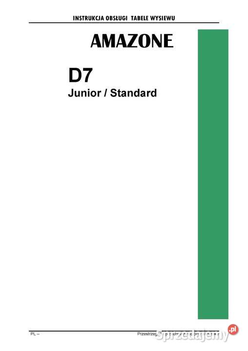 Polska Instrukcja obsługi Amazone D7 tabele