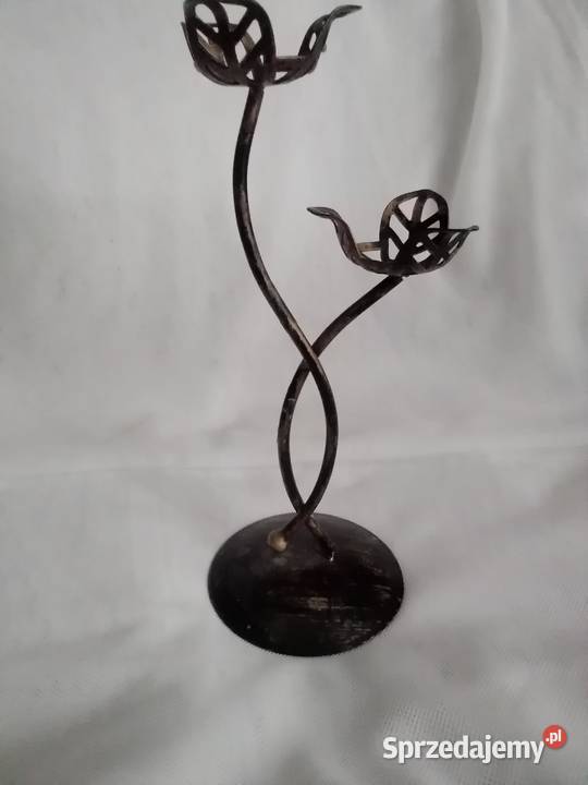 Świecznik metalowy dwuramienny łódzkie sprzedam