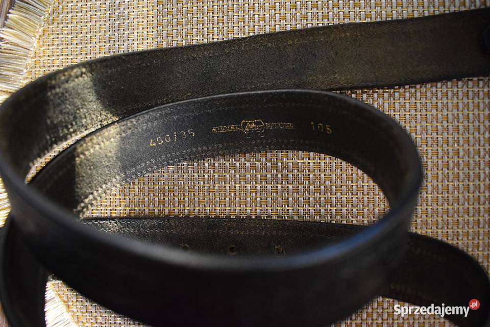 Solidny i mocny pas skórzany z lat 80 tych Chełmno sprzedam