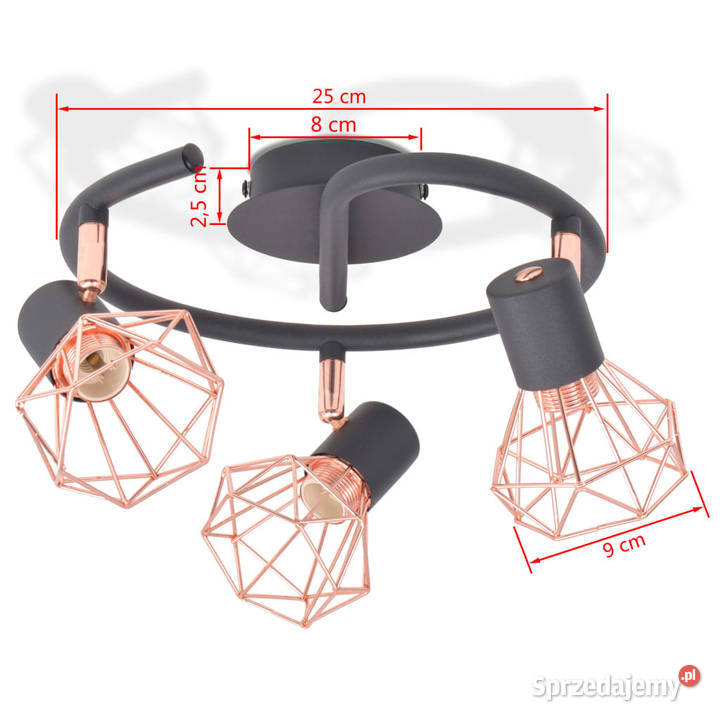 Lampa sufitowa z 3 żarówkami z diodami LED 12 W Warszawa