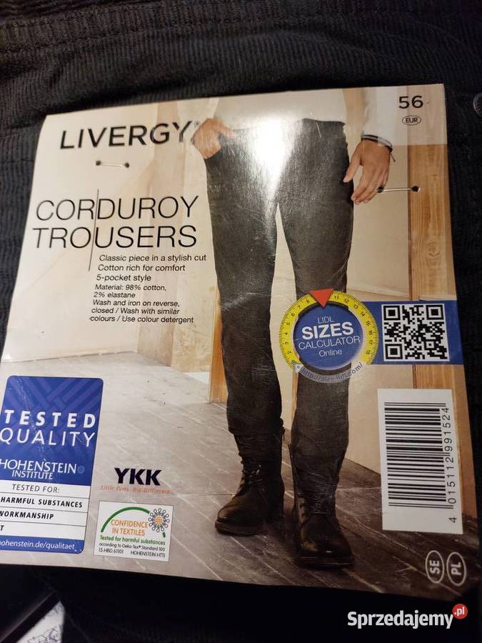 Spodnie sztruksowe męskie Nowe 56 Wrocław