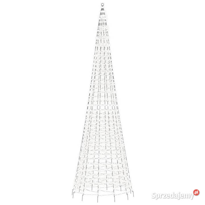 Choinka z lampek na maszt 1534 zimne białe LED sprzedam