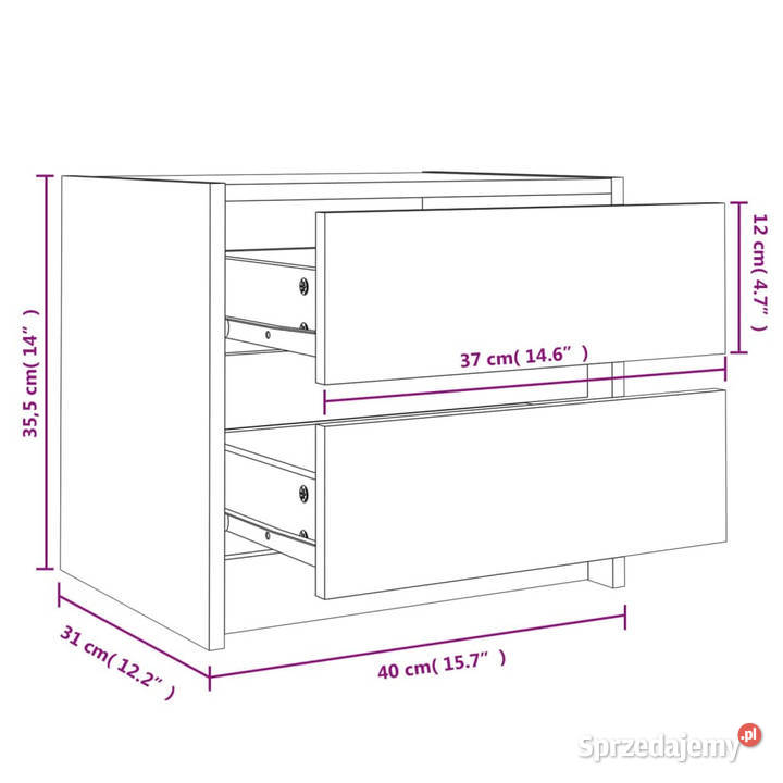 Szafka nocna 40x31x355 lite drewno sosnowe Warszawa