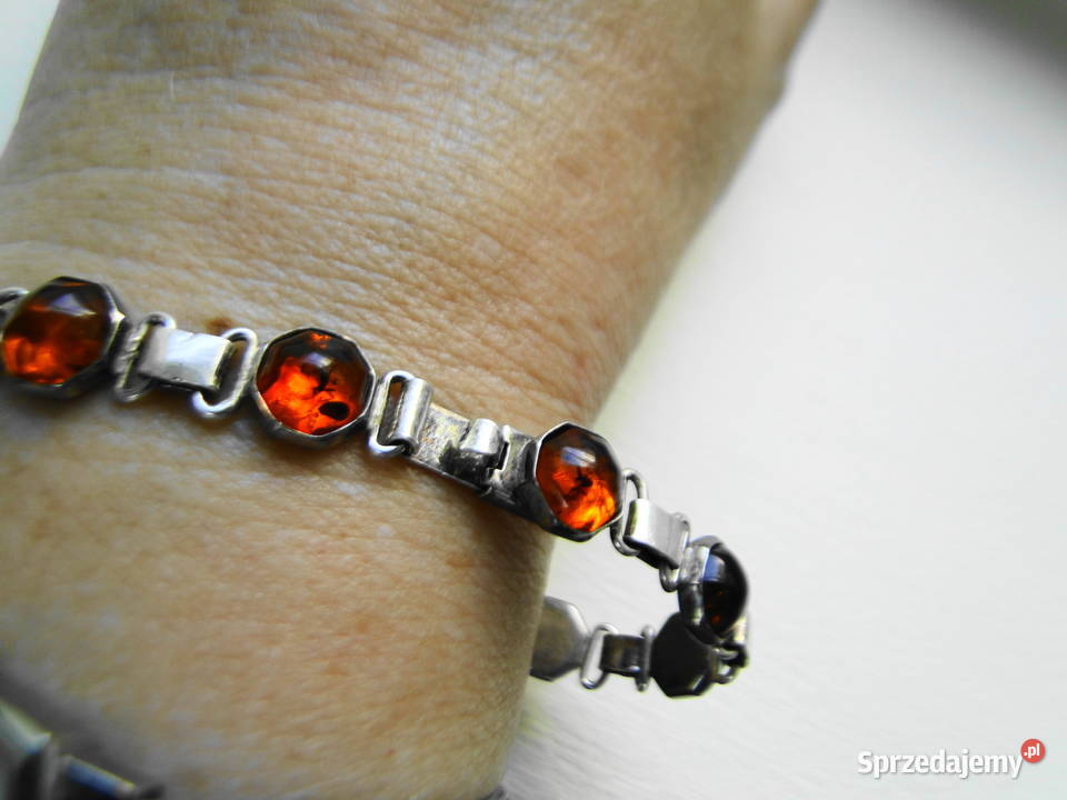 Śliczna antykwaryczna bransoletka srebro i Warszawa