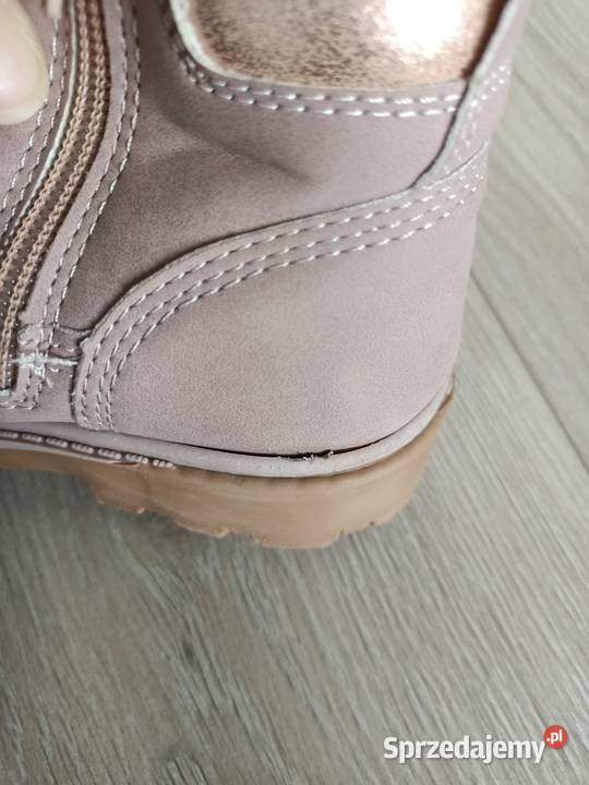 Buty botki dziecięce pudrowy róż 30