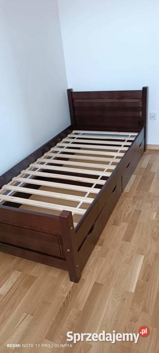 Łóżko drewno sosnowe 140x200 z materacem Krosno