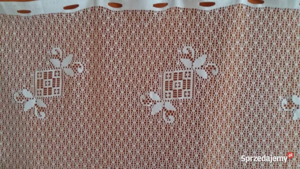 Firanka biała ażurowa z wzorami 110x180Firanki Łódź