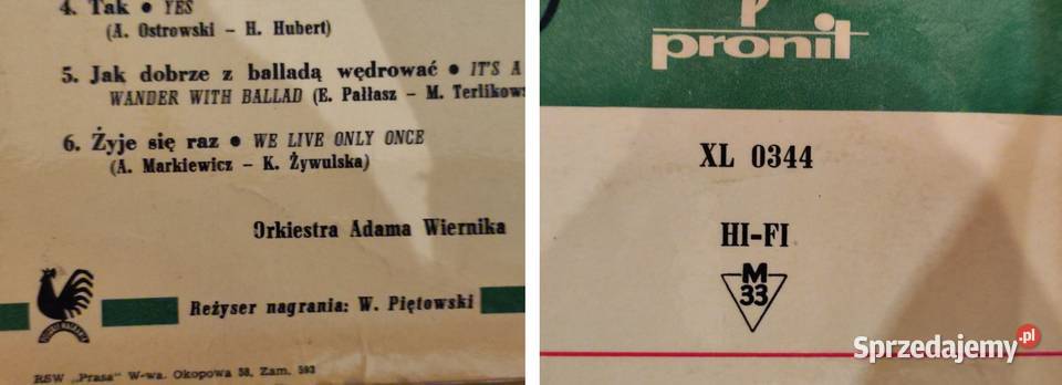 1966 Sława Przybylska Ballady i piosenki 3 Płyta 1 płyta Kielce