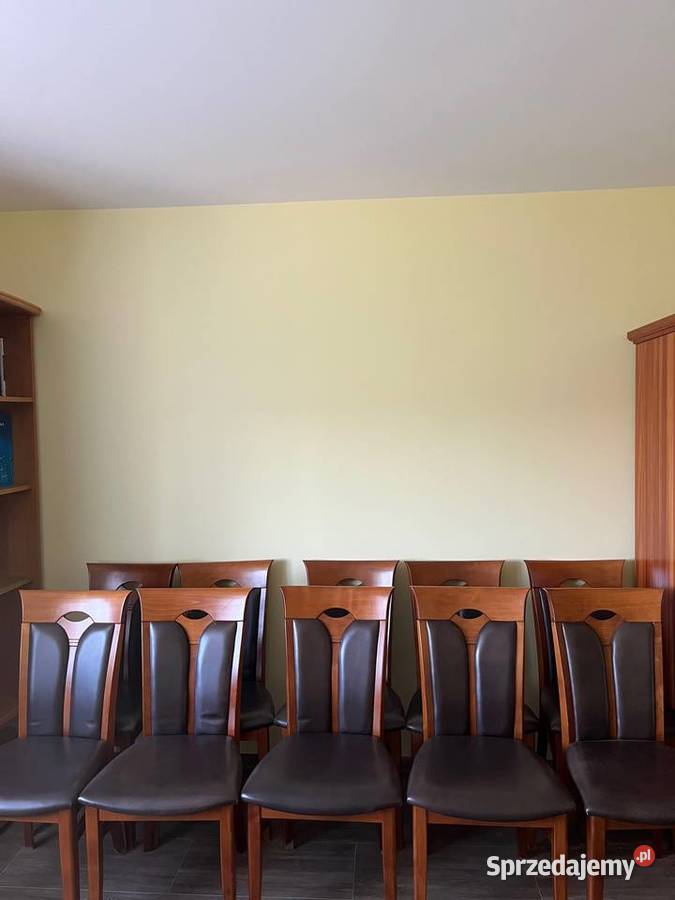 Krzesła z pełnego drewna skóra 49cm Brodnica