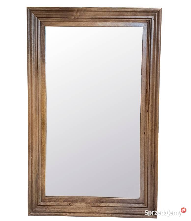 Drewniane ozdobne lustro 140x90 frezowana rama Lublin sprzedam