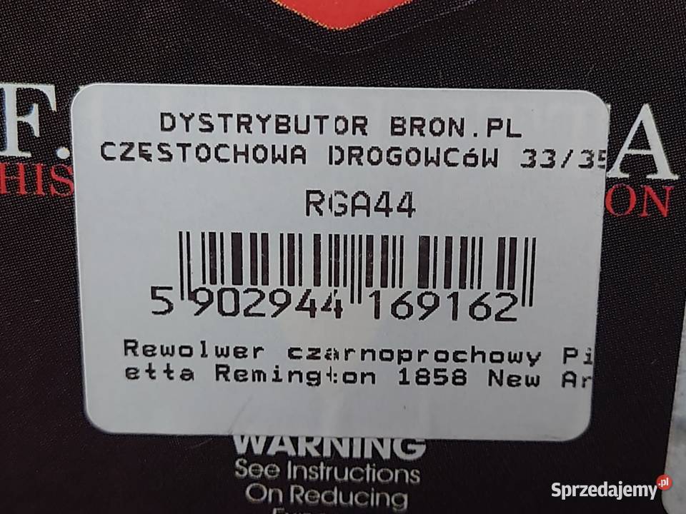 Rewolwer czarnoprochowy Pietta Remington 1858 Częstochowa