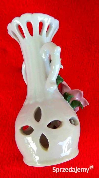 Piękny ażurowy wazon porcelana kwiaty z Niemiec Katowice
