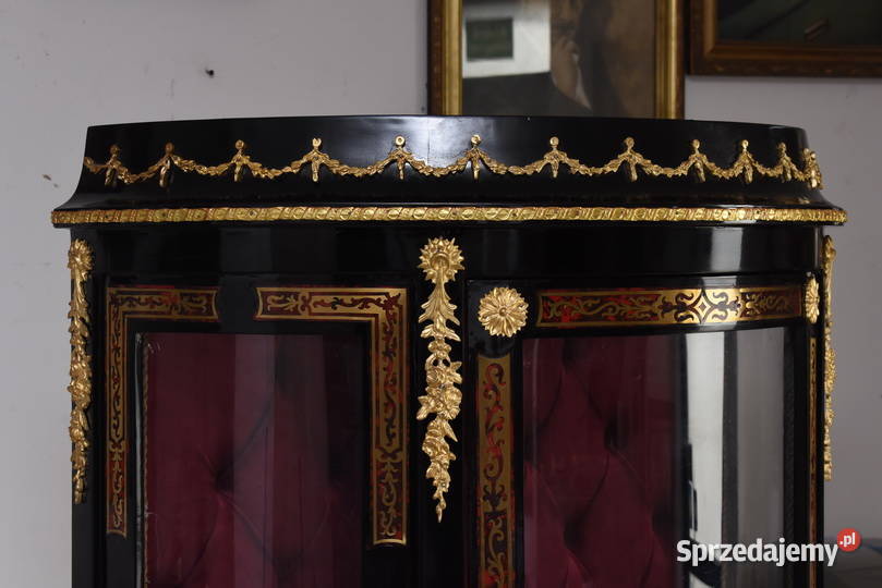 Ekskluzywna Witryna Boulle Przeszklona Rzeźbiona Kraków