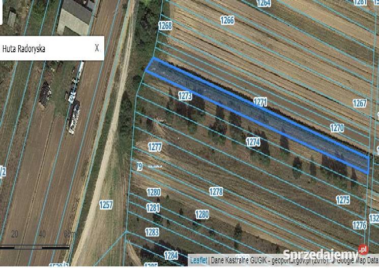 Działka rekreacyjnorolna 165m Huta Radoryska