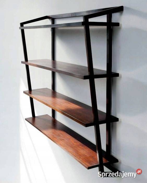 Półka wisząca na wymiar ścianę 80 LOFT DĄB STAL