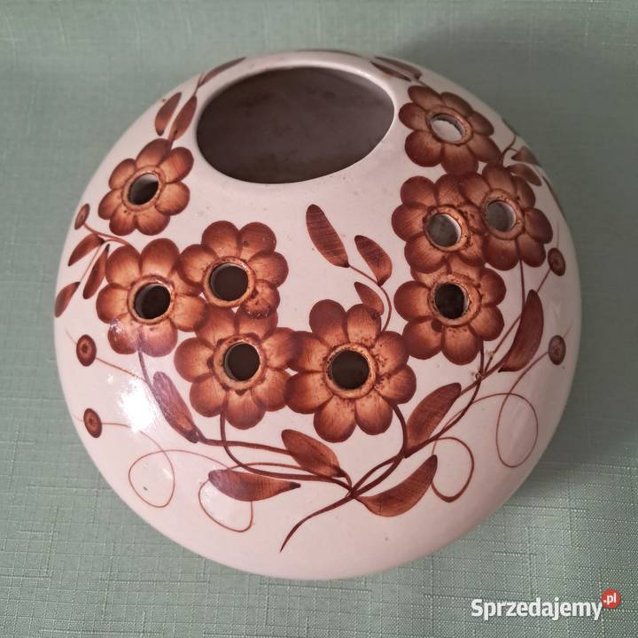 Ceramiczne naczynie ikebana ręcznie malowane Łódź