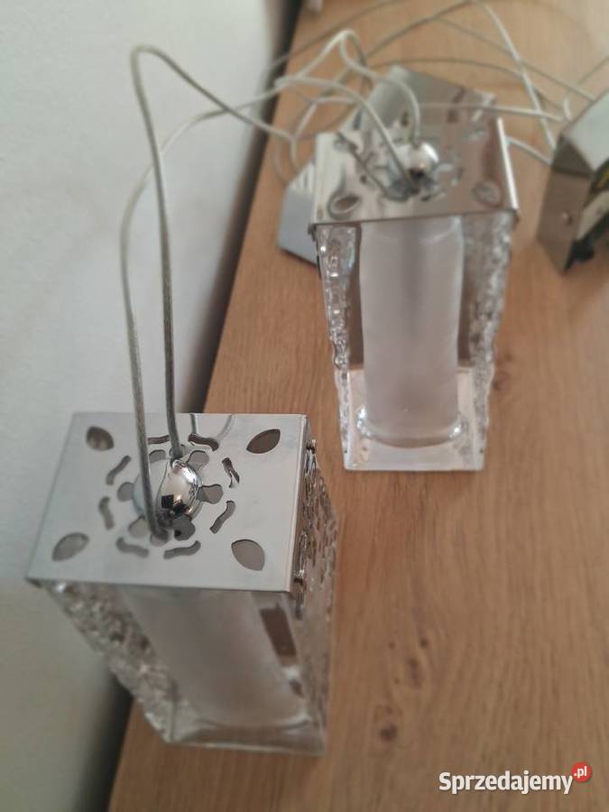 2 kryształowe lampki wiszące