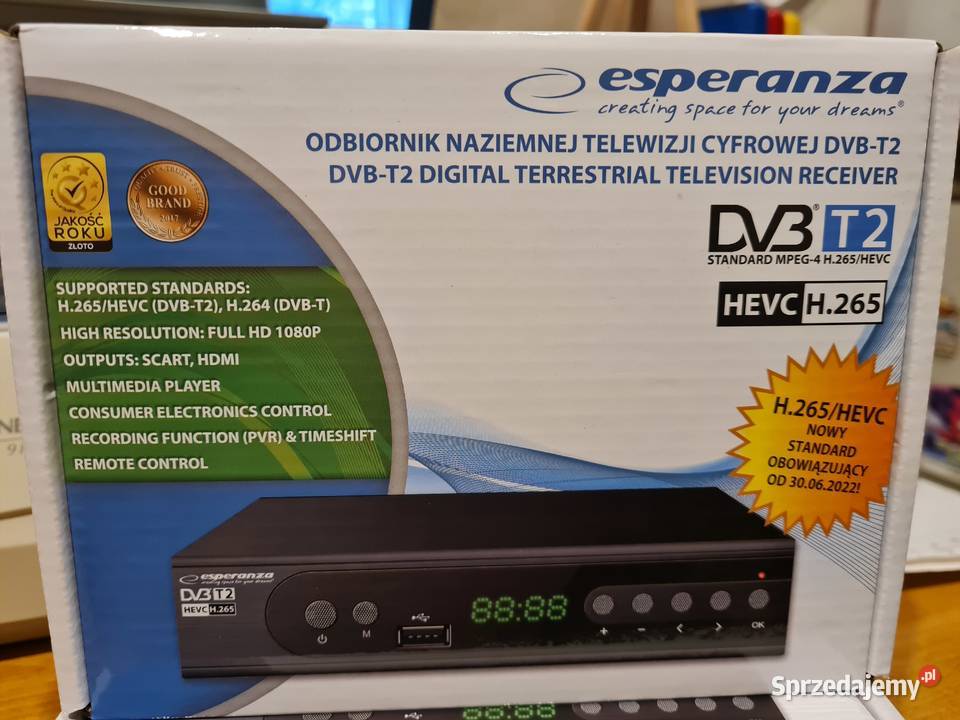 Tuner Dekoder DVBT2 HEVC H265 ESPERANZA EV106r śląskie
