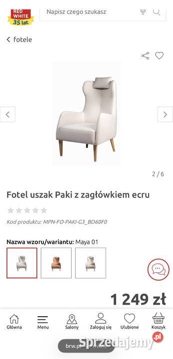 Fotel Uszak PAKI firmy BRW nowy Sosnowiec