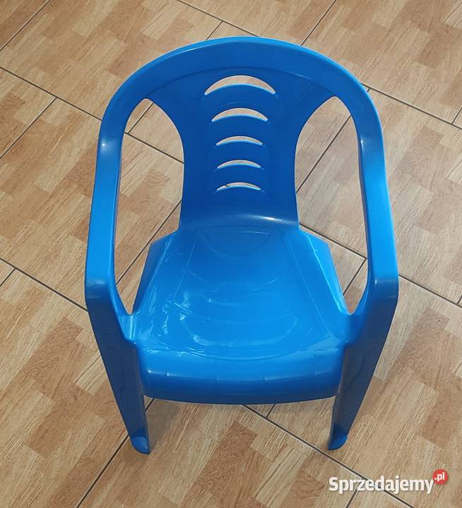 Plastikowe niebieskie krzesełko dziecka Okazja Pruszków