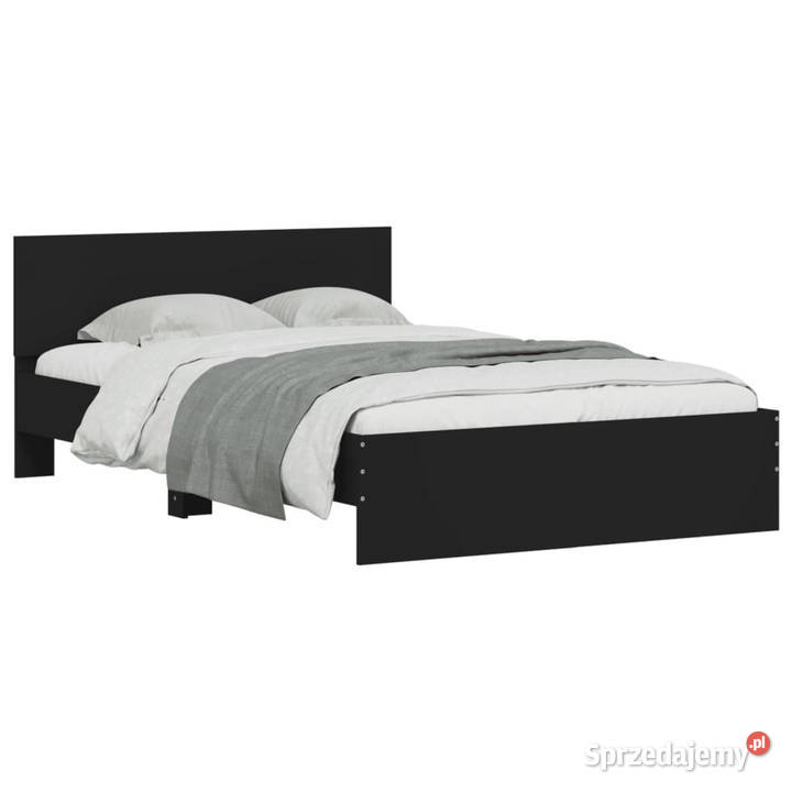 Rama łóżka z wezgłowiem czarna 120x190 WM3207512 193cm Łóżka mazowieckie sprzedam