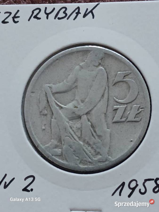 5 Złotych Rybak 1958 r 2 Konin sprzedam