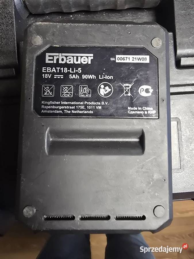 Akumulator Bateria Erbauer 5Ah 18V 2 Lizaki