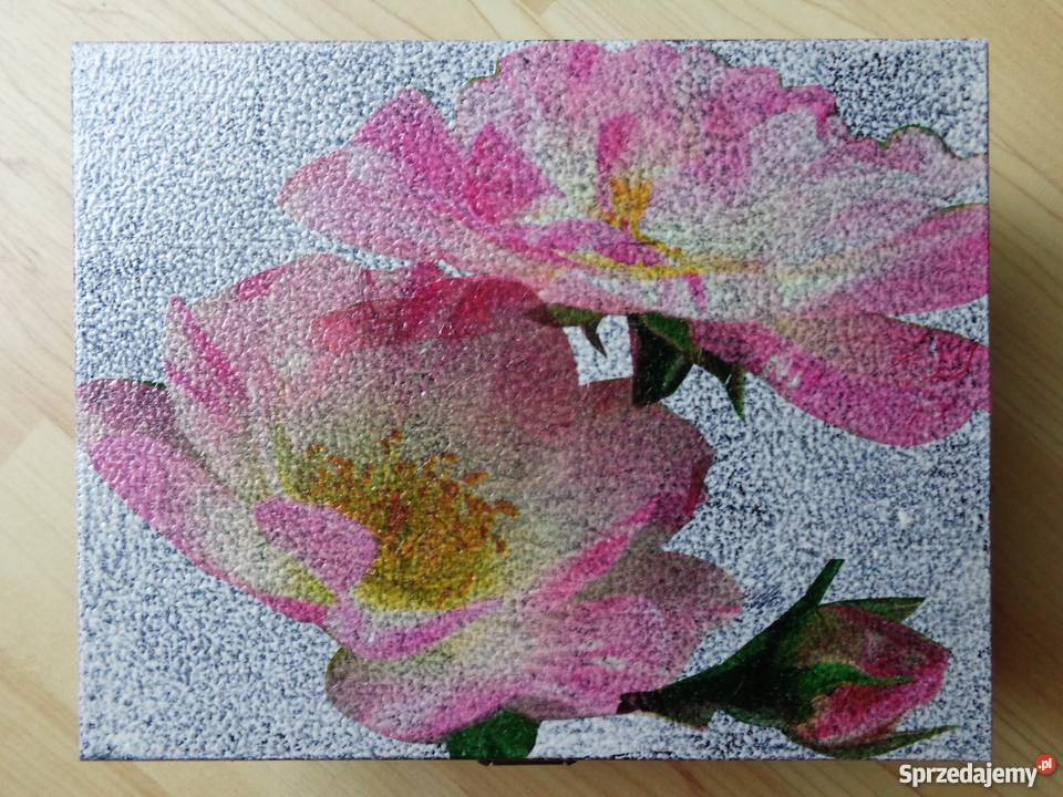 KWIAT JABŁONI Drewniana ozdobna skrzyneczka na Warszawa sprzedam